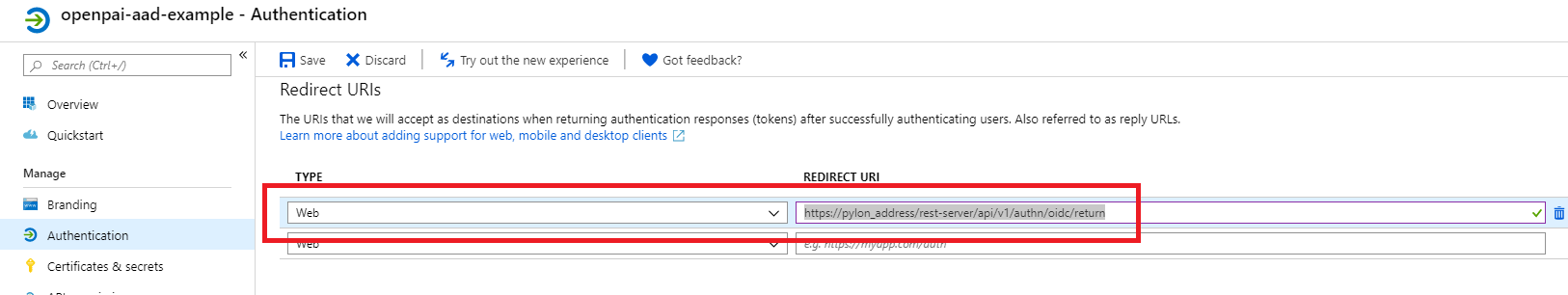 redirect uri